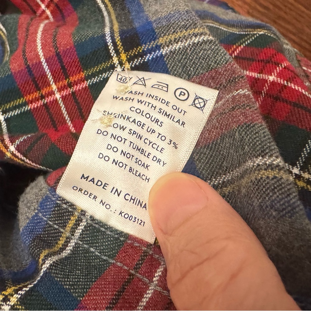 Nno7 - Button-Down Collar Checked Brushed Cotton-… - image 4